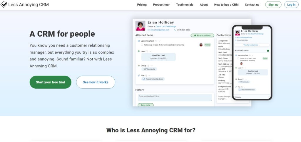 less_annoying_crm-homepage Less Annoying CRM homepage