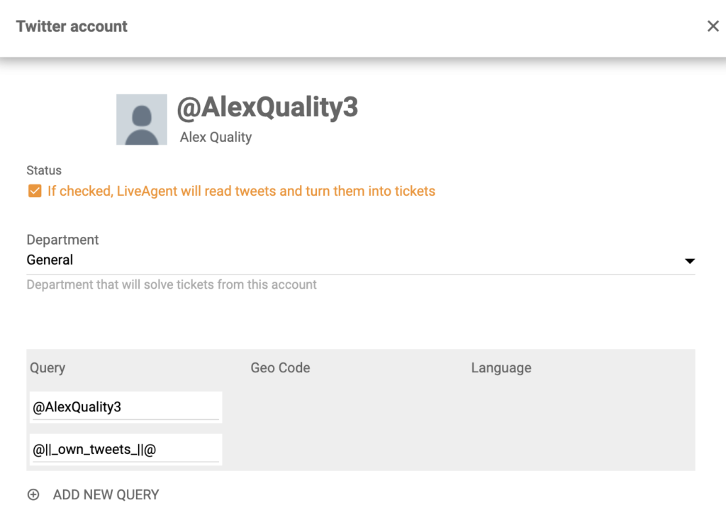 How to allow LiveAgent to read tweets (posts) and turn them into tickets