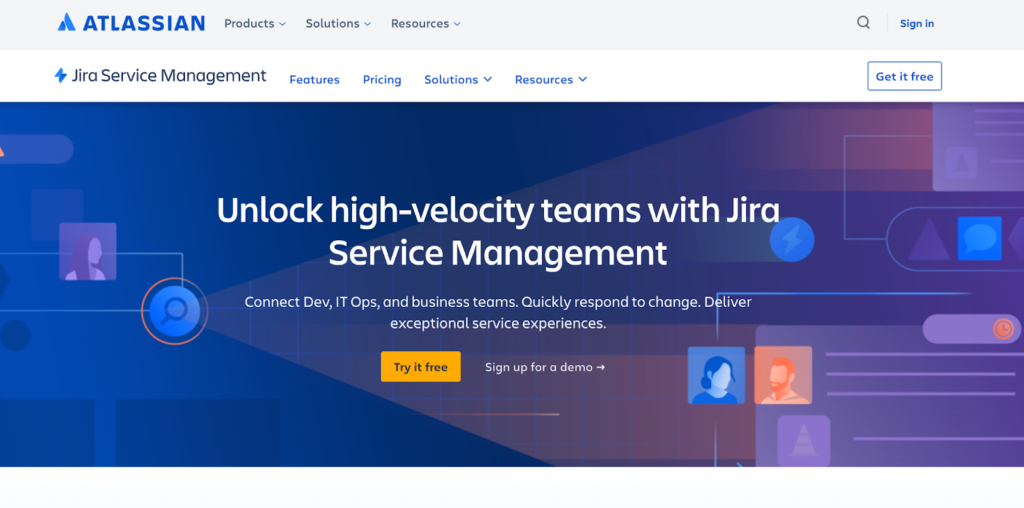 Jira Service Management homepage, a Help Scout alternative for help desk software