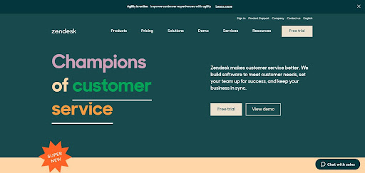 zendesk-homepage Zendesk hjemmeside