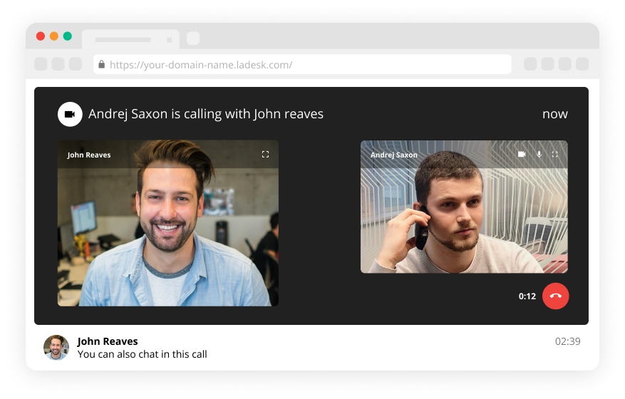 Video call feature in Live chat software - LiveAgent