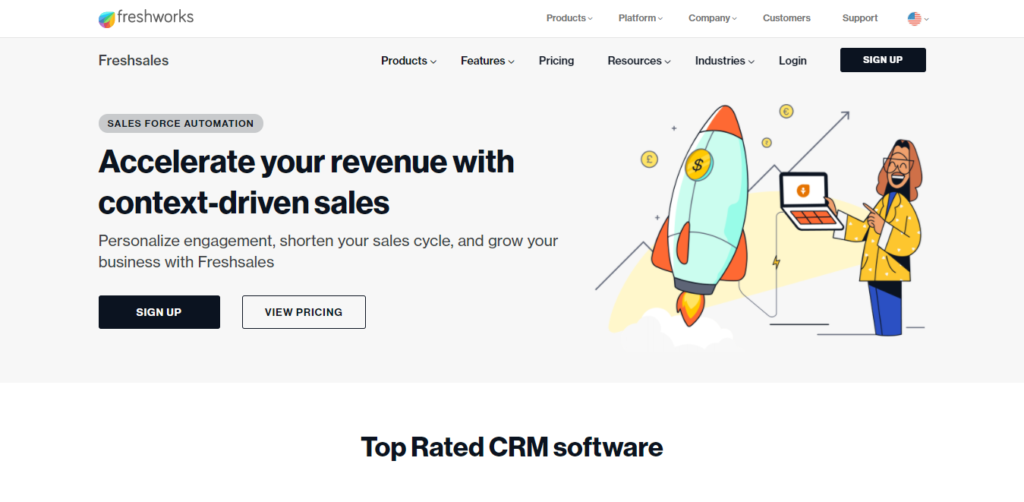 freshdesk-freshsales-homepage Freshworks CRM software